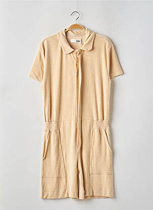 Combishort col chemisier manches courtes beige REIKO femme