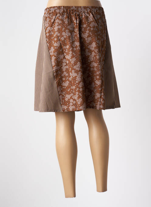 Jupe courte marron SKATÏE pour femme