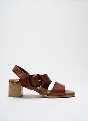 Sandales/nu pieds matière lisse talon de 4 à 6cm marron EVA FRUTOS femme