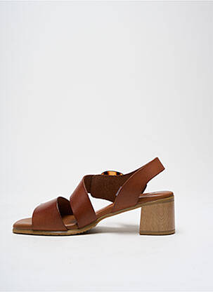 Sandales/nu pieds matière lisse talon de 4 à 6cm marron EVA FRUTOS femme