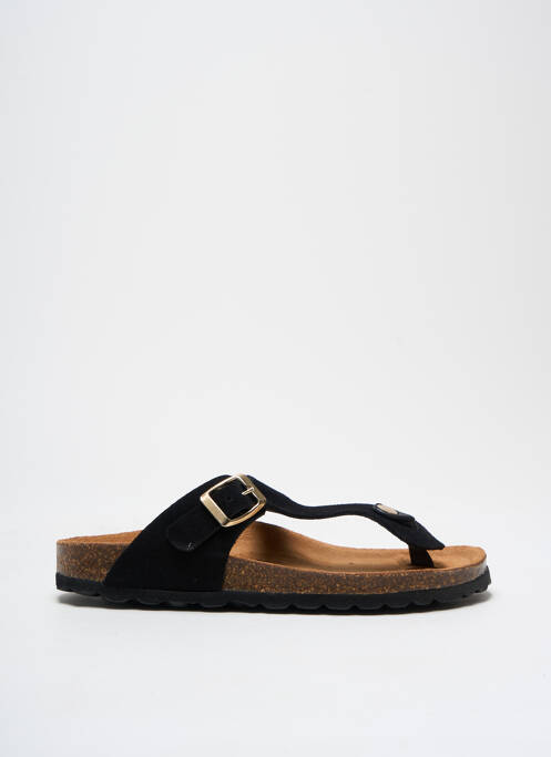 Tongs voute plantaire talon plat jusqu'à 3cm noir LA MAISON DE L'ESPADRILLE femme