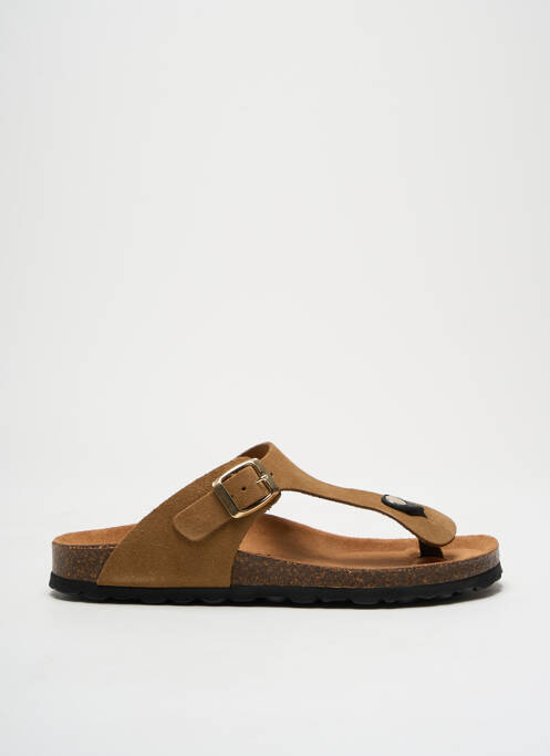 Tongs voute plantaire talon plat jusqu'à 3cm marron LA MAISON DE L'ESPADRILLE femme