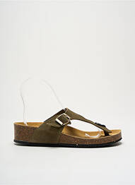 Tongs voute plantaire talon de 4 à 6cm vert LA MAISON DE L'ESPADRILLE femme
