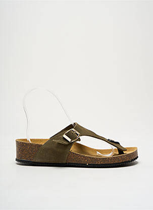Tongs voute plantaire talon de 4 à 6cm vert LA MAISON DE L'ESPADRILLE femme