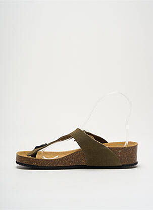 Tongs voute plantaire talon de 4 à 6cm vert LA MAISON DE L'ESPADRILLE femme