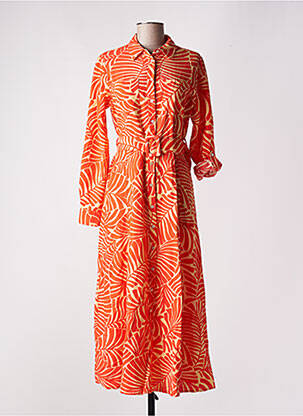 Robe longue manches longues manches longues orange ONLY femme
