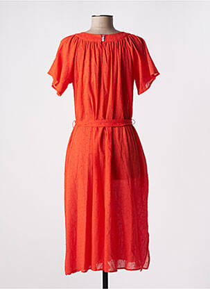 Robe mi-longue manches courtes manches courtes orange KING LOUIE femme