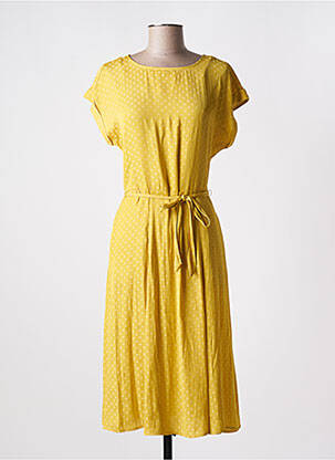 Robe mi-longue coupe fluide manches courtes jaune KING LOUIE femme