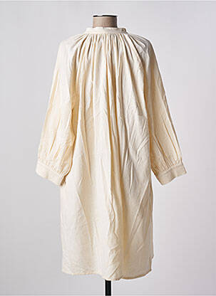 Robe mi-longue manches longues manches longues beige FEEKA femme