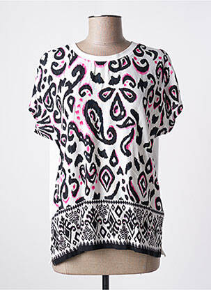Top coupe fluide manches courtes blanc CECIL femme