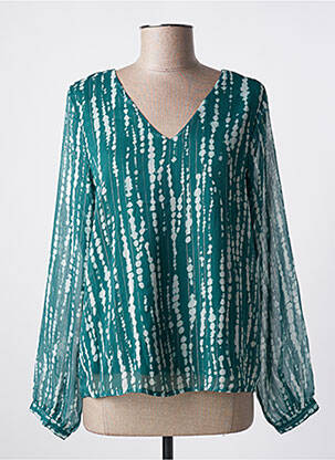 Blouse légère et transparente manches longues vert ONLY femme