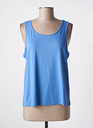Top tissage jersey sans manche bleu ONLY femme