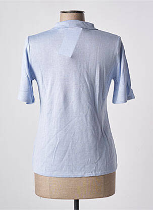 Pull tissage chiné manches courtes bleu GRIFFON femme