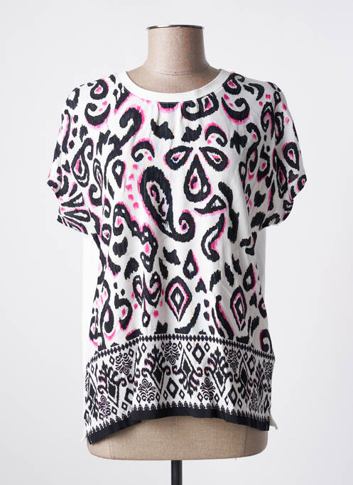 Top coupe fluide manches courtes blanc CECIL femme