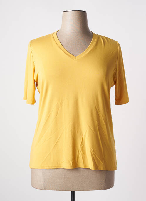 Top tissage jersey manches courtes jaune GRIFFON femme