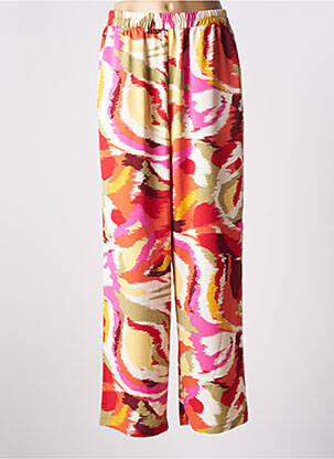 Pantalon large coupe fluide taille haute rouge ONLY femme