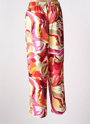 Pantalon large coupe fluide taille haute rouge ONLY femme