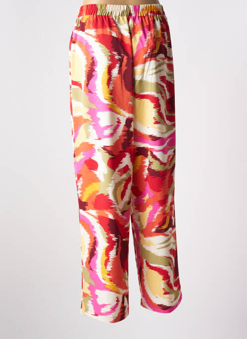 Pantalon large coupe fluide taille haute rouge ONLY femme
