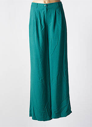Pantalon large fermeture zippée sous rabat boutonné taille haute vert KING LOUIE femme