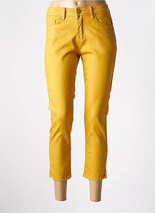 Pantalon 7/8 stretch taille normale jaune GRIFFON femme