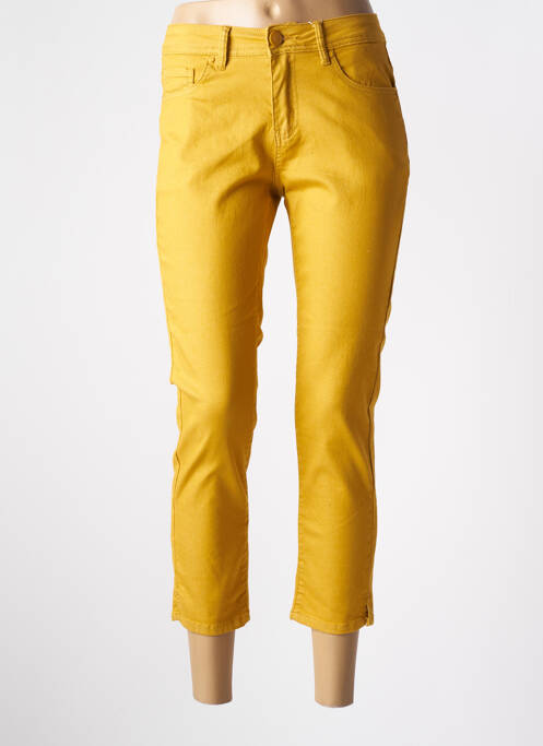 Pantalon 7/8 stretch taille normale jaune GRIFFON femme