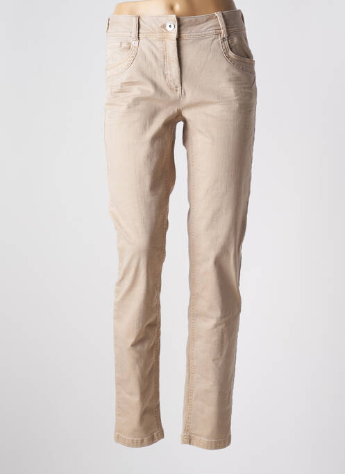 Jeans coupe slim beige CECIL pour femme