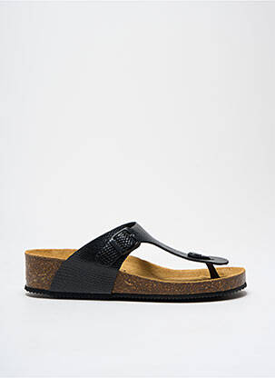 Tongs voute plantaire talon de 4 à 6cm noir LA MAISON DE L'ESPADRILLE femme
