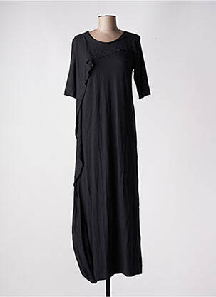 Robe longue manches courtes manches courtes noir LA FABRIQUE femme