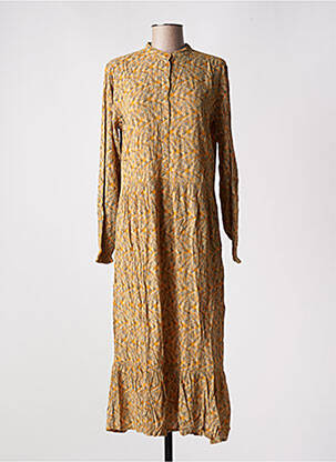 Robe longue manches longues manches longues jaune JENSEN femme
