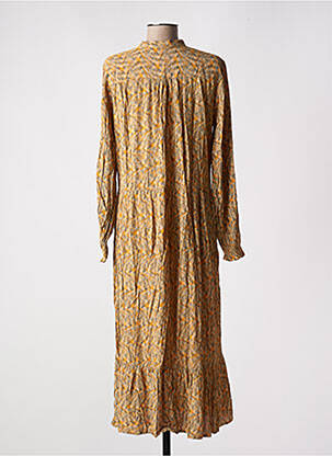 Robe longue manches longues manches longues jaune JENSEN femme