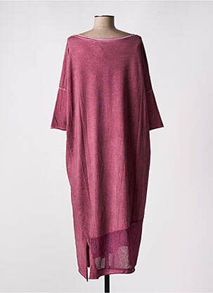 Robe mi-longue manches 3/4 manches 3/4 violet LUUKAA femme