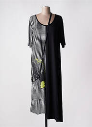 Robe mi-longue manches courtes manches courtes noir LUUKAA femme