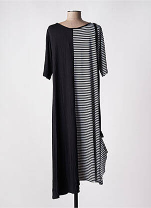 Robe mi-longue manches courtes manches courtes noir LUUKAA femme