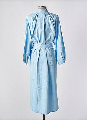 Robe mi-longue manches longues manches longues bleu LES BLONDINETTES femme