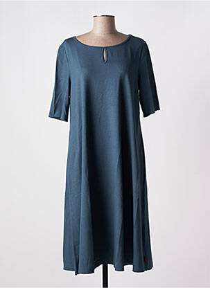 Robe mi-longue manches courtes manches courtes bleu VETONO femme