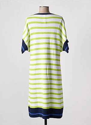 Robe pull coupe droite manches courtes vert SCORZZO femme