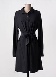 Robe mi-longue manches longues manches longues noir HBT femme