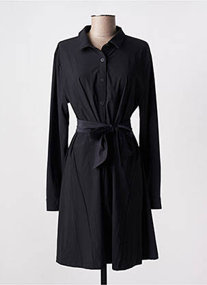 Robe mi-longue manches longues manches longues noir HBT femme
