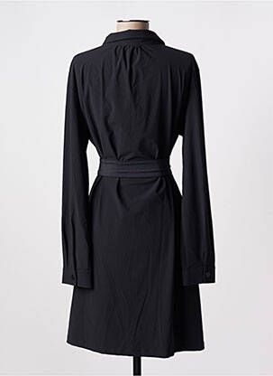 Robe mi-longue manches longues manches longues noir HBT femme