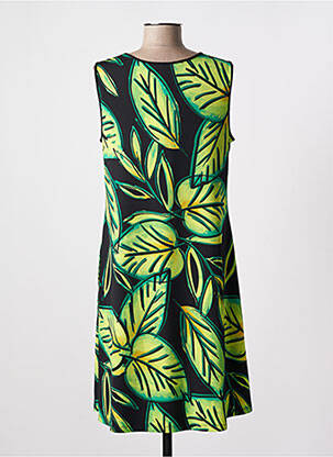 Robe mi-longue imprimé fantaisie sans manche vert JOSEPH RIBKOFF femme