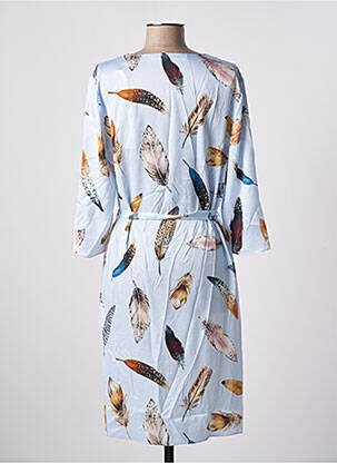 Robe mi-longue coupe fluide manches 3/4 bleu HERZEN'S ANGELEGENHEIT femme