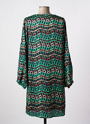 Robe mi-longue coupe fluide manches longues vert JOSEPH RIBKOFF femme
