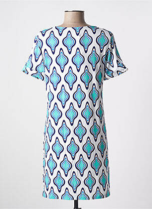 Robe courte manches courtes manches courtes bleu MADEMOISELLE SANS GÊNE femme