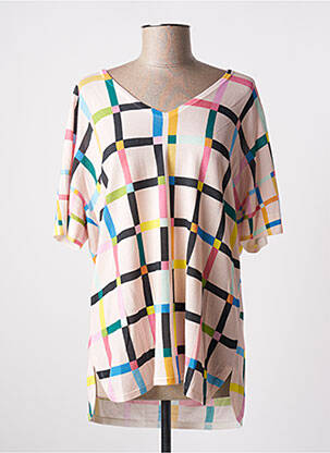 Pull coupe droite manches courtes rose JEI'S BY LETIZIA DENARO femme