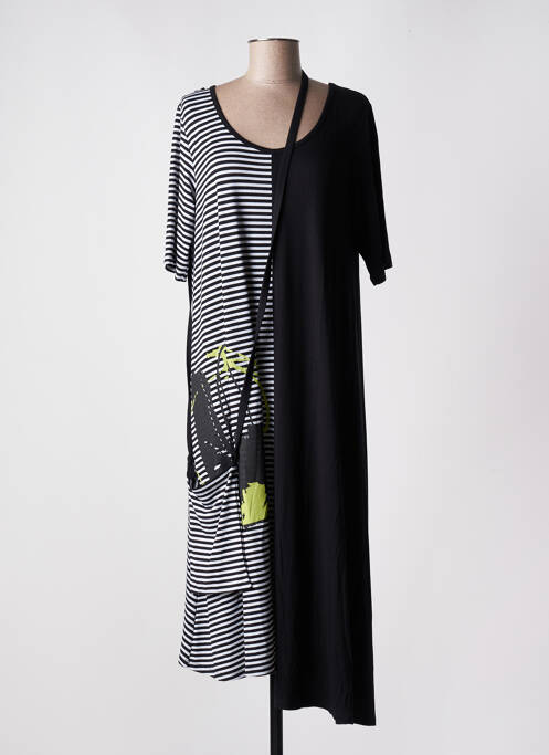Robe mi-longue manches courtes manches courtes noir LUUKAA femme