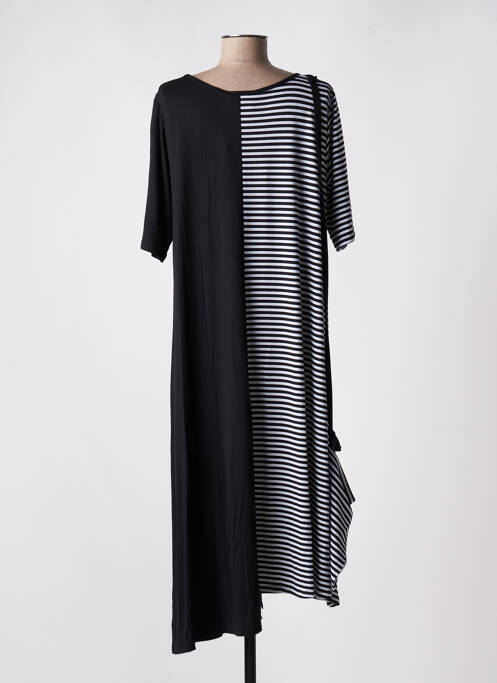 Robe mi-longue manches courtes manches courtes noir LUUKAA femme