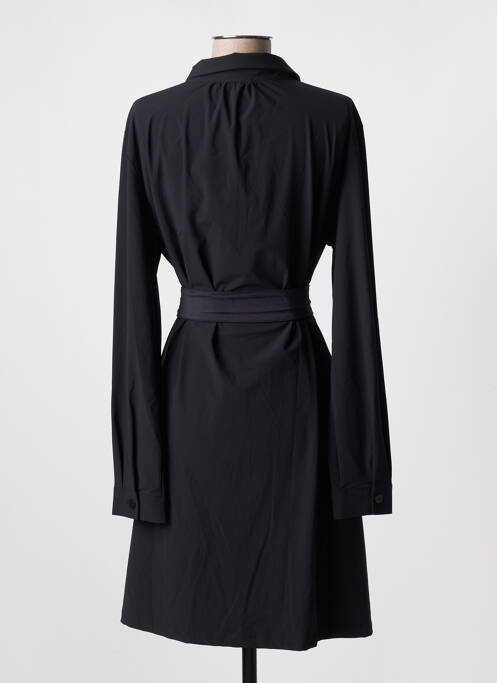 Robe mi-longue manches longues manches longues noir HBT femme
