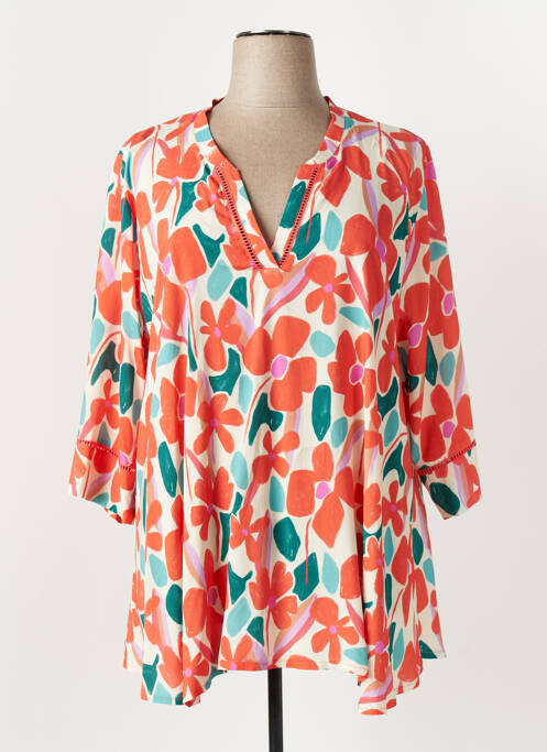 Tunique manches longues orange FRANCK ANNA femme