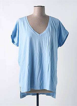T-shirt coupe droite manches courtes bleu B.YU femme