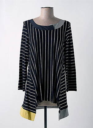 Tunique manches longues col rond noir LUUKAA femme